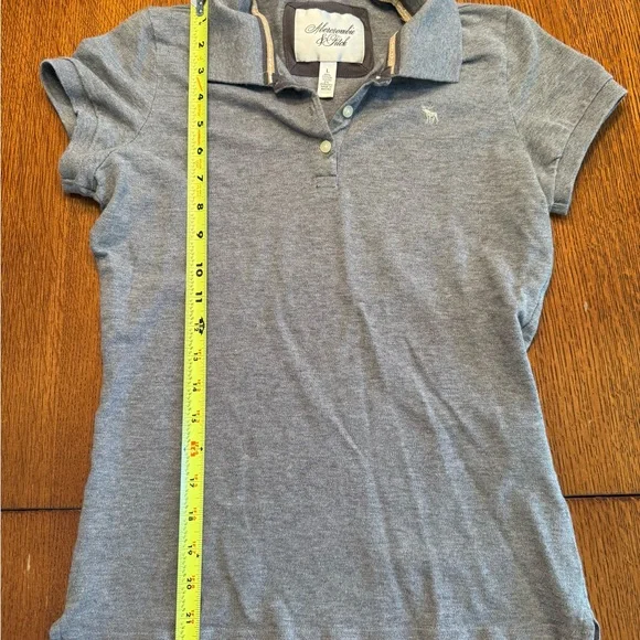 Abercrombie & Fitch Heather Gray Polo, A&F Y2K Millennial fashion - Picture 5 of 7